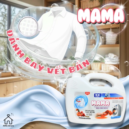 Nước Giặt Xả MAMA Hương Thơm Comfort Tươi Mát Thanh Lịch, Lưu Hương Lâu, Đánh Bay Vết Bẩn Cứng Đầu, 4.8L
