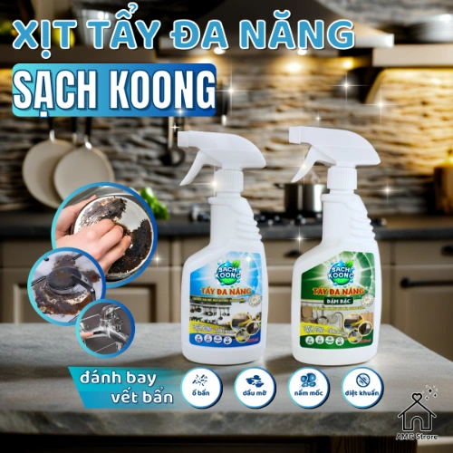 Siêu Tẩy Đa Năng SẠCH KOONG Tẩy Sạch Mọi Vết Bẩn Dầu Mỡ Nhà Bếp Nhà Vệ Sinh Mặt Sàn Nhà Tắm Các Vết Rỉ Sét Oxi Hóa Đánh Bay Vết Bẩn Dầu Mỡ Nấm Mốc Diệt Khuẩn