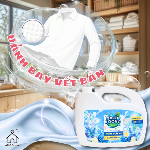 Nước Giặt Xả SẠCH KOONG Hương Ban Mai Tươi Mát Thanh Lịch, Lưu Hương Dài Lâu, Đánh Bay Vết Bẩn Cứng Đầu, 4.8KG-4.5L SẠCH KOONG