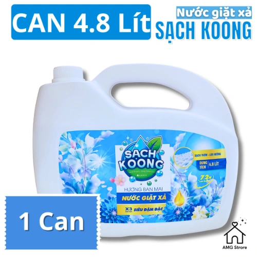 Nước Giặt Xả SẠCH KOONG Hương Ban Mai Tươi Mát Thanh Lịch, Lưu Hương Dài Lâu, Đánh Bay Vết Bẩn Cứng Đầu, 4.8KG-4.5L SẠCH KOONG