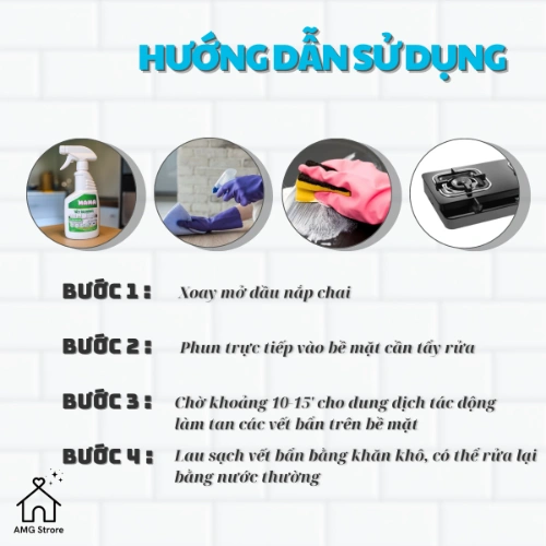 Siêu Tẩy Đa Năng Tẩy Sạch Mọi Vết Bẩn Dầu Mỡ Nhà Bếp, Nhà Vệ sinh, Mặt Sàn Nhà Tắm, Các Vết Rỉ Sét, Oxi Hóa, MAMA - XT1