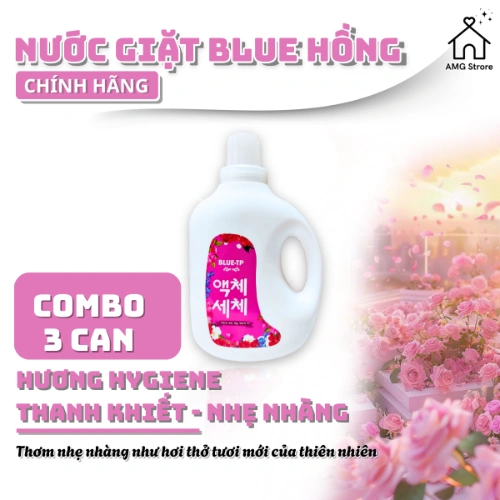 Nước Giặt Xả Làm Mềm Vải BLUE Đậm Đặc Hương Thơm Nước Hoa, Lưu Hương, Đánh Bay Vết Bẩn Cứng Đầu 2L