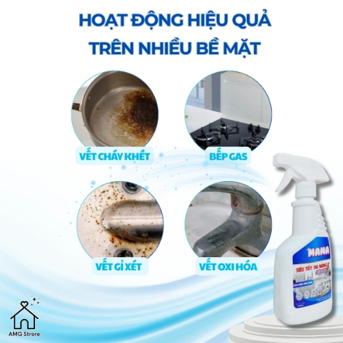 Siêu Tẩy Đa Năng Tẩy Sạch Mọi Vết Bẩn Dầu Mỡ Nhà Bếp, Nhà Vệ sinh, Mặt Sàn Nhà Tắm, Các Vết Rỉ Sét, Oxi Hóa, MAMA - XT1