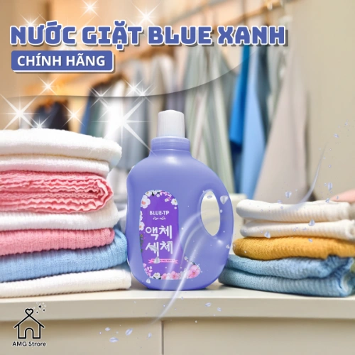 Nước Giặt Xả Làm Mềm Vải BLUE Đậm Đặc Hương Thơm Nước Hoa, Lưu Hương, Đánh Bay Vết Bẩn Cứng Đầu 2L