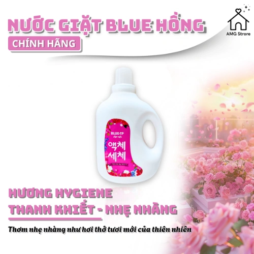 Nước Giặt Xả Làm Mềm Vải BLUE Đậm Đặc Hương Thơm Nước Hoa, Lưu Hương, Đánh Bay Vết Bẩn Cứng Đầu 2L