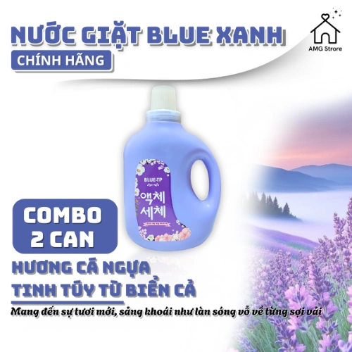 Nước Giặt Xả Làm Mềm Vải BLUE Đậm Đặc Hương Thơm Nước Hoa, Lưu Hương, Đánh Bay Vết Bẩn Cứng Đầu 2L